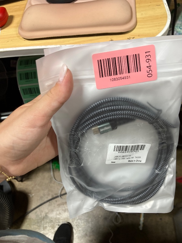 Photo 1 of 15FT USB C Cable Right Angle, 60W Fast Charging 90 Degree Long USBC to Type C Chargers Cord Reversible, USB-C 2.0 Data Transfer Braided for iPhone 17 16 15, Galaxy S25/24/23/22/Note, Switch, Tablet