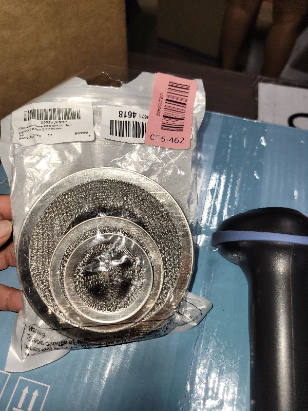 View 2 of 12 Pieces Stainless Steel Sink Strainer Drain Strainer with 4.5/2.75/2.25 Inch for Sink Drainage Kitchen Bathroom Bathtub Drain Screen