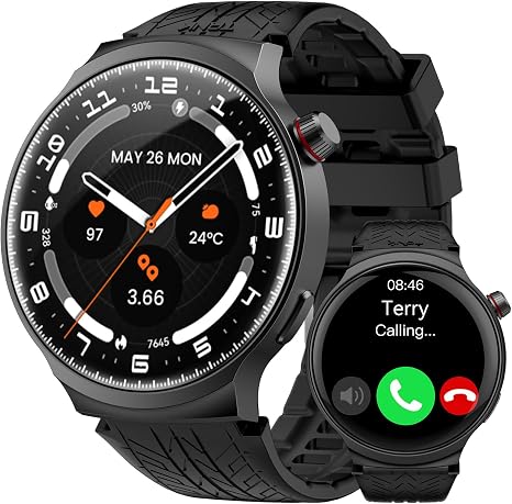 Photo 1 of Smart Watch for Men, 1.85" Large Display, 40-Day Battery Life (Daily Use), Answer/Make Calls, 100+ Sports Modes, Compatible with Android & iOS
