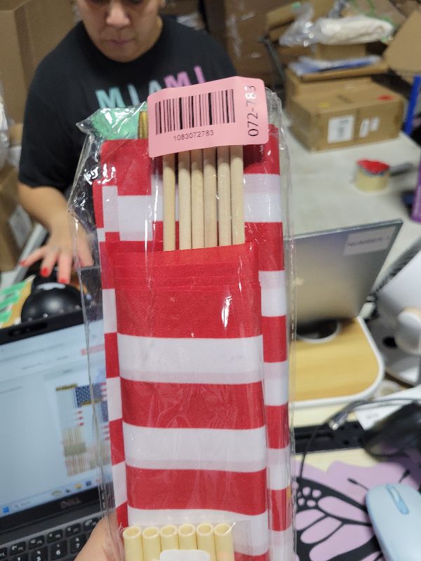 Photo 1 of 12x18 Inch American Flags on Stick - Patriotic American Flags for Outside, USA Stick Flag Perfect for Independence Day, Memorial Day, 4th of July Decorations (12)