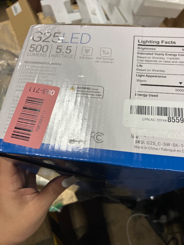 Photo 1 of 10 Pack G25 LED Vanity Light Bulbs, Filament Edison Globe, Vanity Lighting Bulb for Bathroom Bedroom, 500 LM, 5W (60W Equivalent), 5000K Daylight, Dimmable, E26 Base, Clear UL