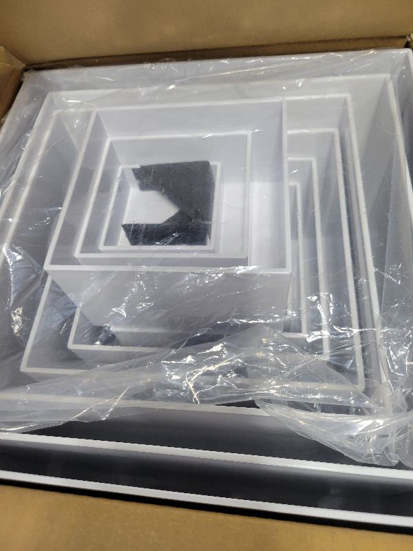 Photo 1 of 10 PCS Buffet Risers, Large Food Risers for Buffet Table, Food Display Risers for Party, White Acrylic Boxes Dessert Table Display Set, Risers Display Stands (Size 10" 9" 8" 7" 6" 5" 5" 4" 4" 3", White)