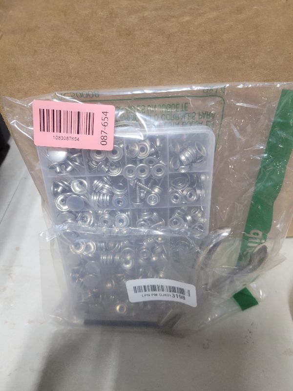 Photo 1 of 324Pcs Canvas Snap Kit Stainless Steel Screw Snaps with Setting Tool Marine Grade Snap Boat Cover Button Fastener Accessories Furniture Screws for DIY Leather Canvas Tent Bed Wall Sofa