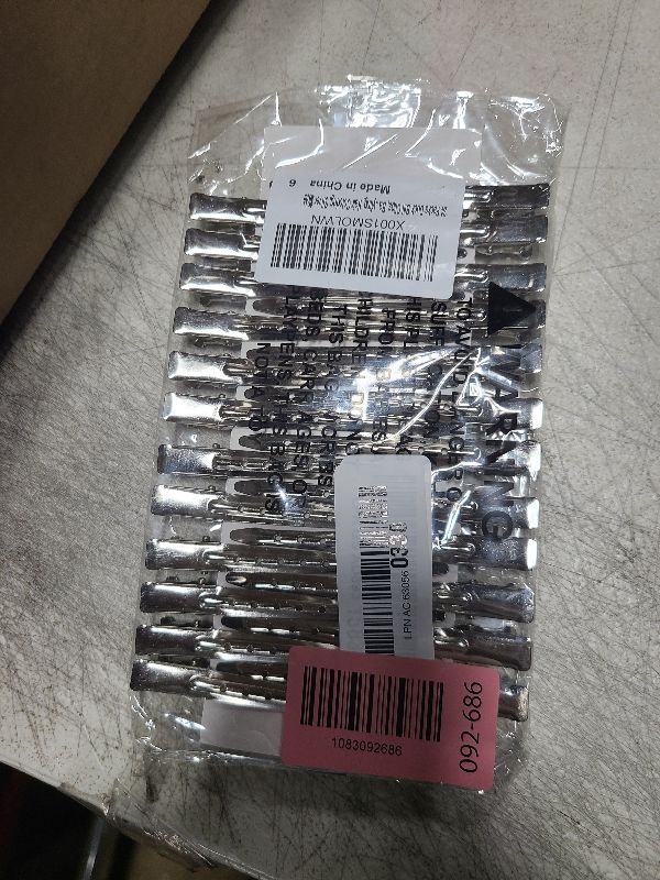 Photo 1 of 24 Packs Duck Bill Clips, Bantoye 3.5 Inches Rustproof Metal Alligator Curl Clips with Holes for Hair Styling, Hair Coloring, Silver