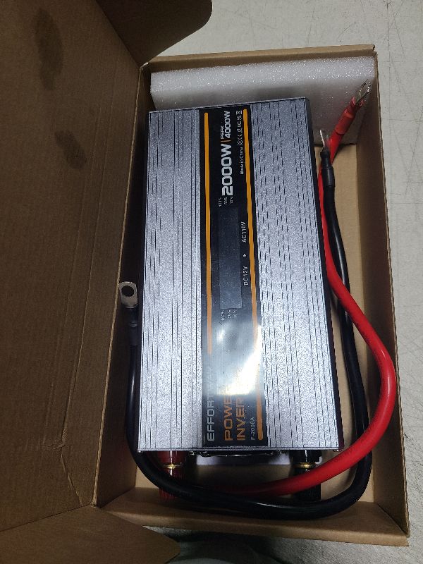 View 3 of 2000W Power Inverter 4000W (Peak). 12V DC to 110V/120V AC Converter with LCD Display, 2 AC outlets, 2 USB, 2000w Inverter for Camping RV Travel Outdoor Truck Off-Grid Solar inverters