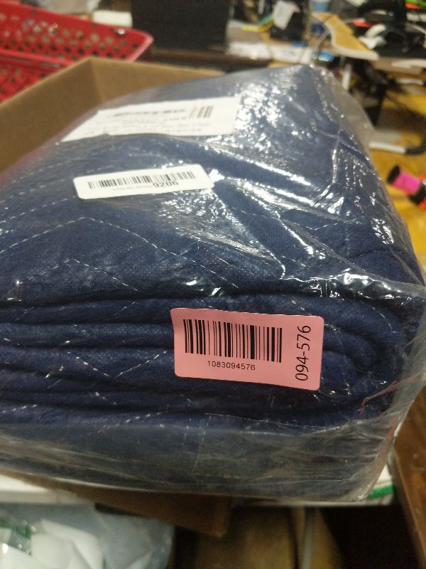 Photo 1 of 2 Pcs Moving Blankets, 40 x 72 inches Heavy Duty Packing Blankets for Protecting Furniture Professional Quilted Shipping Furniture Pads, Padded Mover Blankets (Blue)