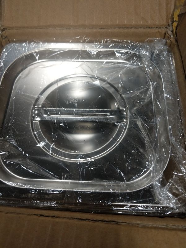 Photo 1 of 1/6 Size Hotel Pans with Lids | 4" Deep (6 Pack) | Anti-Jam Lug