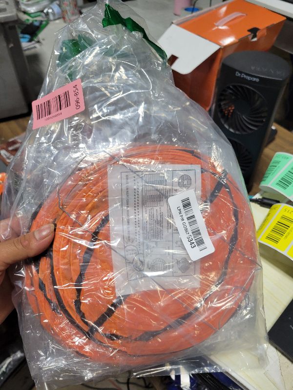 Photo 1 of 12 Pieces Orange Basketball Paper Lantern Decorations 8 Inch Ceiling Hanging Basketball with Copper Wire for March Madness, Sports Theme Birthday Party, Senior Night, Baby Shower & Classroom Decor