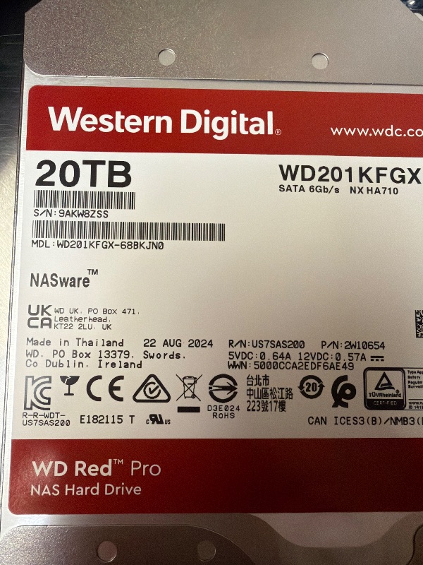 Photo 1 of Defective selling for parts only ……………..Western Digital 20TB Red Pro NAS Internal Hard Drive