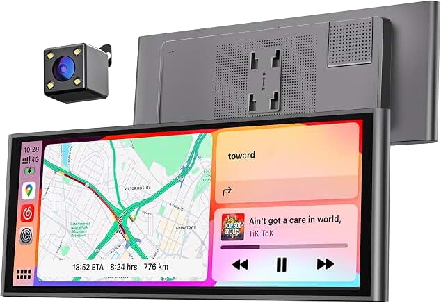 Photo 1 of 9.26" Wireless Portable Carplay Screen for Apple Car Play Android Auto OTA | 1600x600 IPS Touchscreen with OTA Updates, Backup Camera, Mirror Link, Bluetooth 5.0, Voice Control, GPS Navigation, FM
Touch the image to zoom in
9.26" Wireless Portable Car