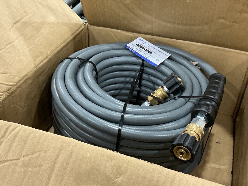 Photo 1 of YAMATIC 3/8" Non-Marking Pressure Washer Hose - 100 FT, Gray