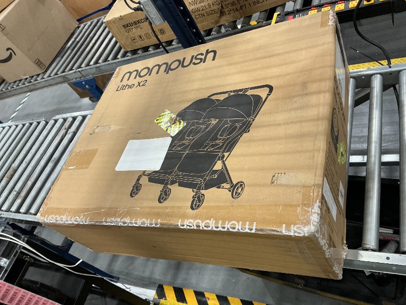 View 2 of Mompush Lithe Double Stroller, Lightweight Side by Side, Infant & Toddler