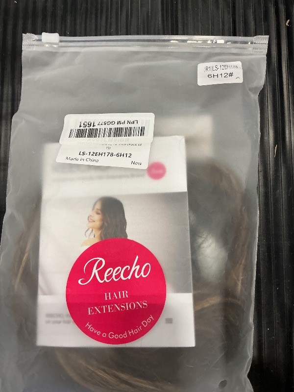 Photo 1 of REECHO Invisible Wire Hair Extensions with Thinner Softer Lace Weft (Chocolate Brown with Blonde Highlights, 12 Inch (Pack of 1))
