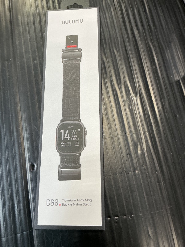 Photo 1 of Aulumu C03 Snap Functional Titanium Buckle for Apple Watch Ultra (3/2/1) Nylon Band | Luxury Embossed Texture Knit | Quick-release Design | iWatch Bands for 49/46/45/44MM - Black Titanium