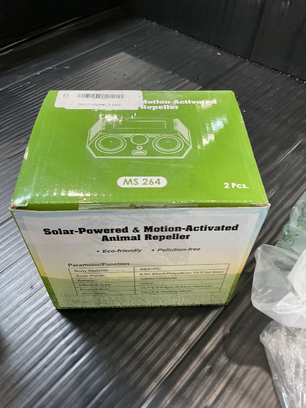Photo 1 of Lycxbfjia Solar Ultrasonic Animal Repeller, Motion Activated, Green (2 Pack)