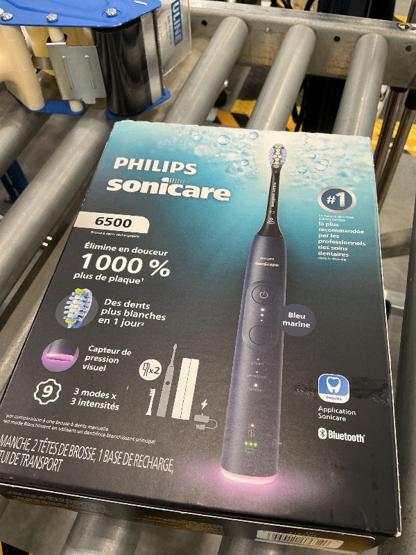View 3 of Philips Sonicare 6500 Rechargeable Electric Toothbrush, 2 Brush Head, Navy