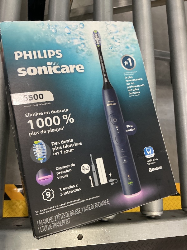 View 2 of Philips Sonicare 6500 Rechargeable Electric Toothbrush, 2 Brush Head, Navy