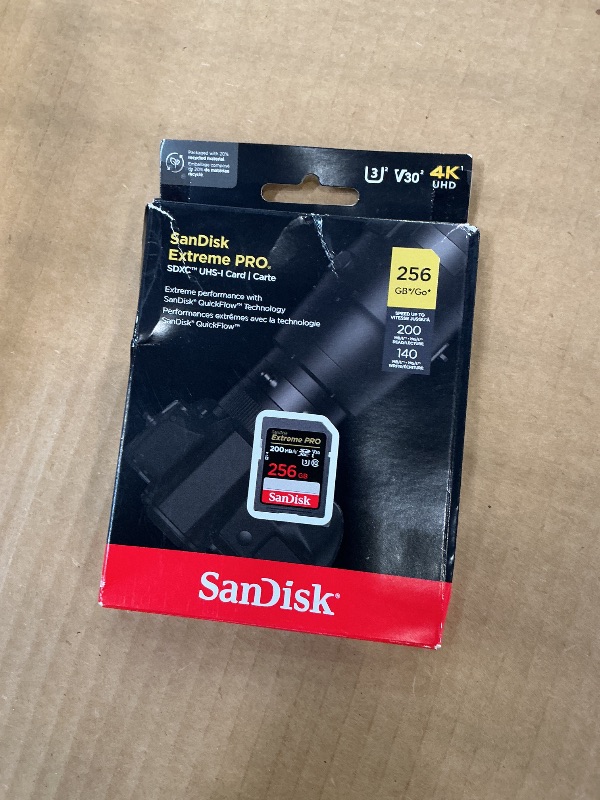 Photo 1 of SANDISK 256GB Extreme PRO SD Memory Card, Up to 200MB/s Read Speeds, UHS-I