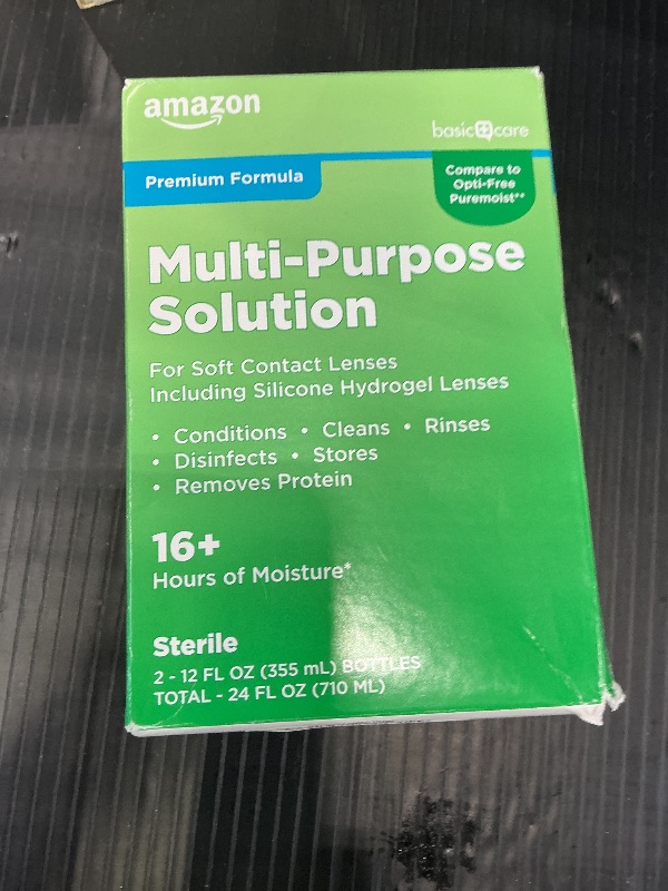 Photo 1 of Amazon Basic Care Multi-Purpose Contact Lens Solution, Twin Pack