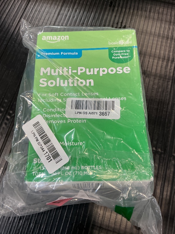 Photo 1 of Amazon Basic Care Multi-Purpose Contact Lens Solution, Twin Pack