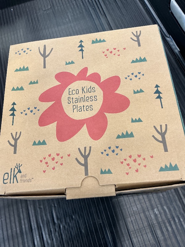 Photo 1 of Elk and Friends Stainless Steel Divided Plate with Lid - 7.8 inch, 4 Pack