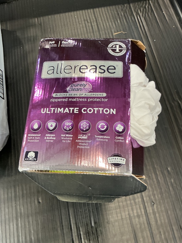 Photo 1 of AllerEase Ultimate Allergy Protection and Comfort Zippered Mattress Protector, Full, White