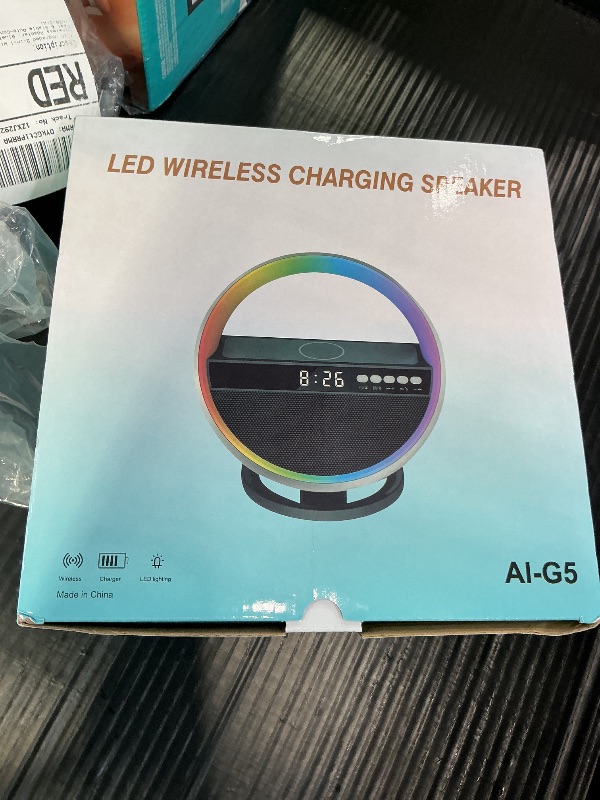 Photo 1 of 6-in-1 RGB LED Table Lamp with Bluetooth Speaker & Wireless Charging