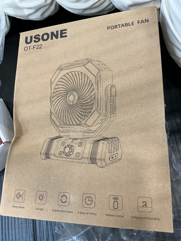 Photo 1 of USONE Rechargeable Misting Camping Fan with LED Light