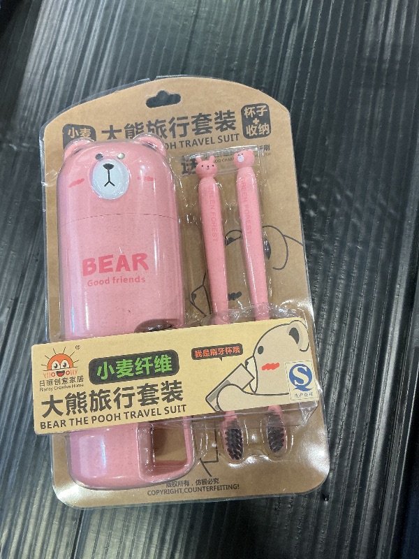 Photo 1 of whatRUeed Travel Toothbrush Holder & Toothbrush Set - Pink