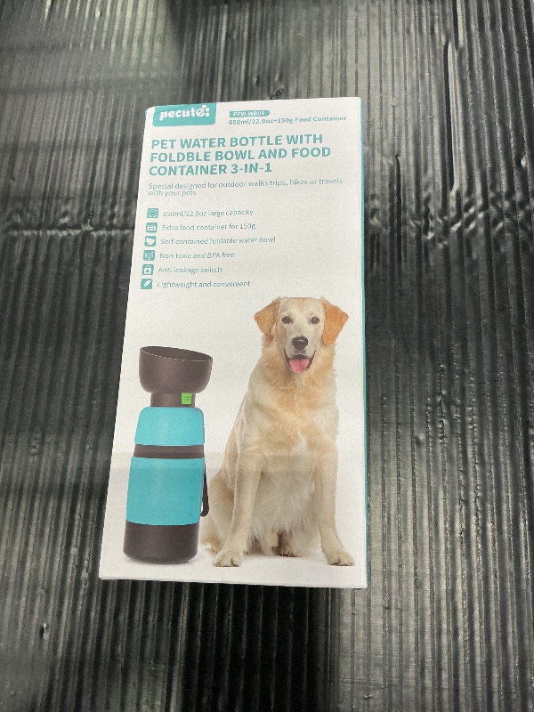 View 2 of Pecute Dog Water Bottle with Food Container and Bowl
