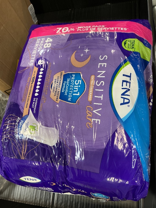 Photo 1 of Tena Intimates Overnight Absorbency Incontinence Pad for Women, 48ct