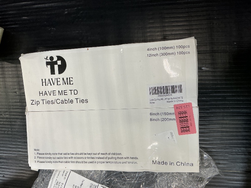 Photo 1 of HAVE ME TD Cable Zip Ties, 400 Pack, Black Assorted Sizes