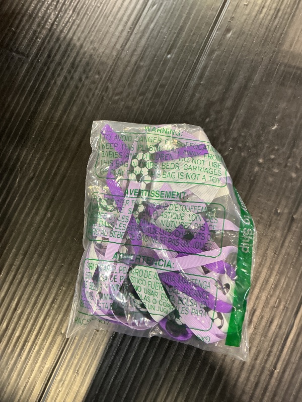 Photo 1 of Ftuuo Soccer Ponytail Holders - Purple & White Ribbons