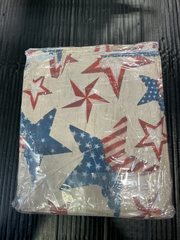 Photo 1 of Horaldaily 4th of July Tablecloth 60 x 84 Inch Rectangular Patriotic Blue