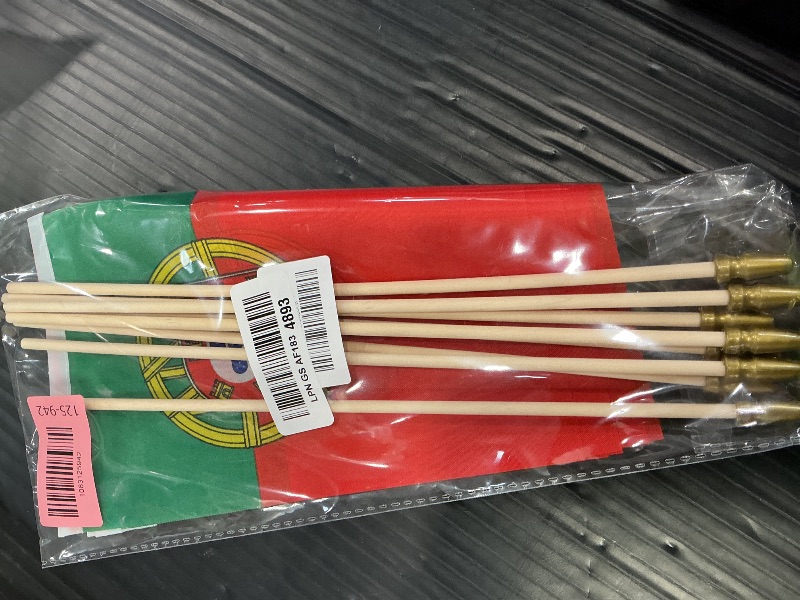 Photo 1 of TSMD Portugal Stick Flag Portuguese Small Mini Hand Held Flags,5x8 Inch,12 Pack