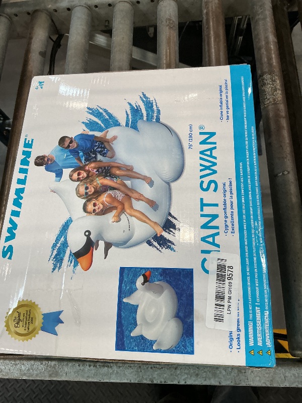 Photo 1 of SWIMLINE Giant Inflatable Ride-On Pool Float for Adults, Original SwanLPNPMGI1699578