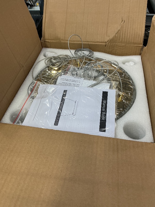 Photo 1 of YLKP Modern LED Chandelier, Gold Crystal Ring Pendant Light, 12" Diameter