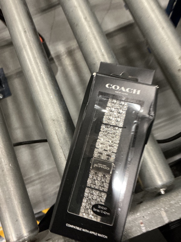 View 2 of Coach Apple Watch Strap, 38/40/41mm, Stainless Steel, Crystal
