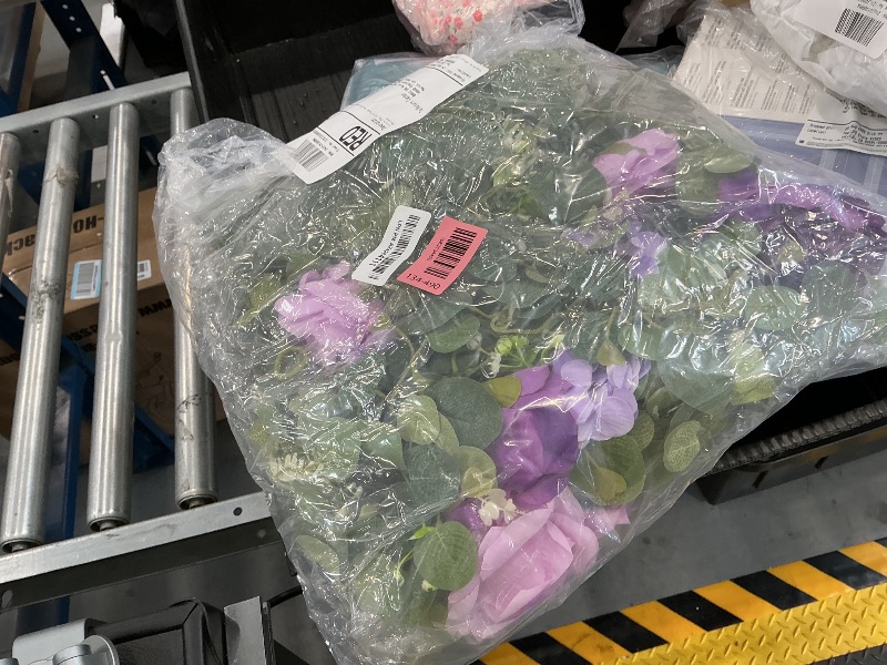 View 2 of Riceshoot Artificial Rose Vine Garland - 26 ft, Purple