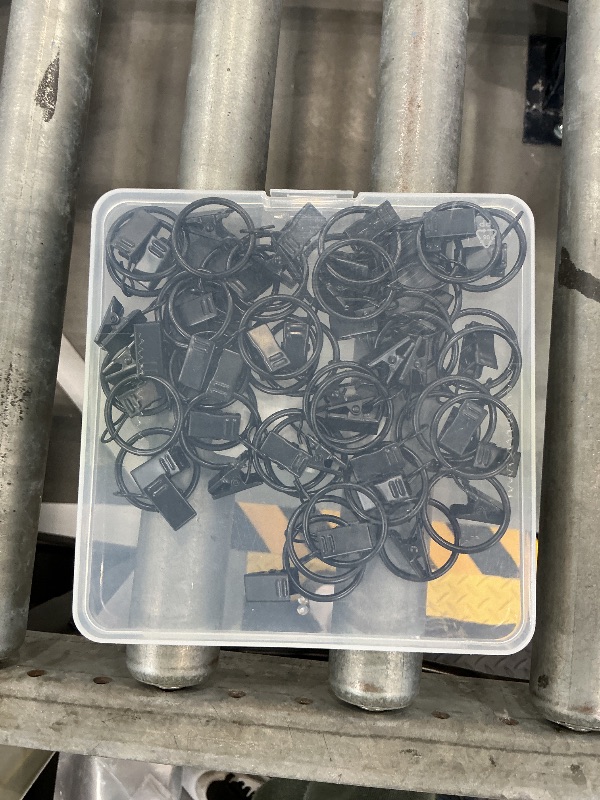 Photo 1 of LULARINE 42 Pack Black Curtain Clip Rings, 1" Inner Diameter