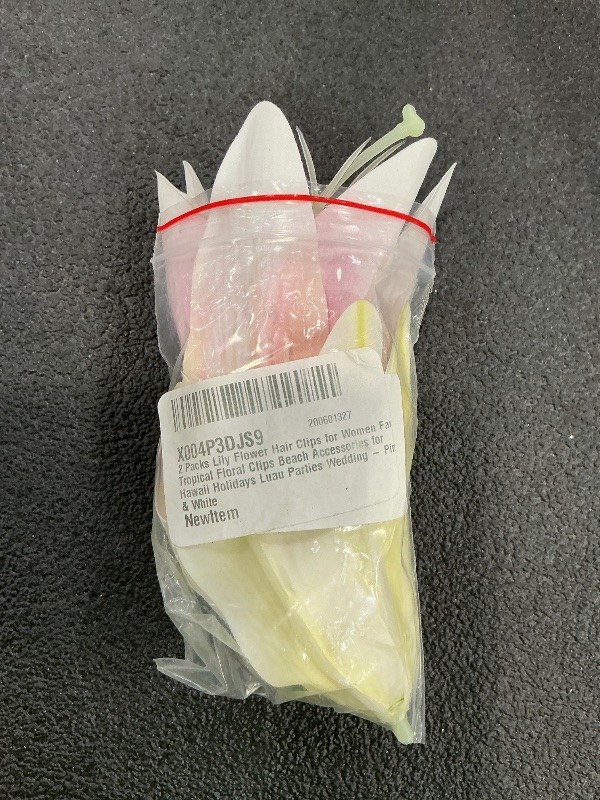 Photo 1 of Fosrisix Lily Flower Hair Clips - Pink & White (2 Count)