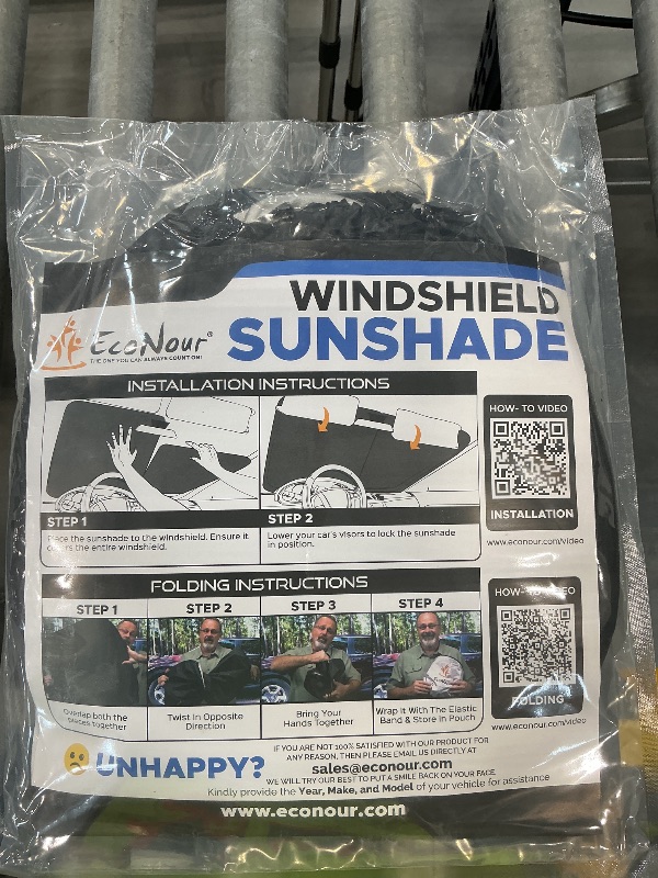 Photo 1 of EcoNour 2-Piece Foldable Windshield Sun Shade