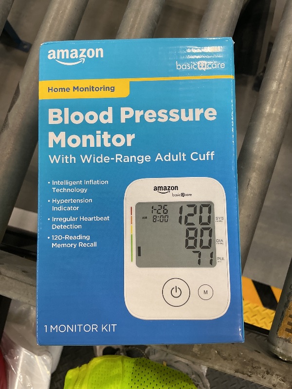 Photo 1 of Amazon Basic Care Blood Pressure Monitor, Wide Range Cuff, 120 Readings