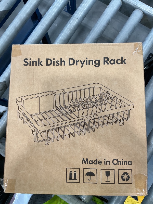 Photo 1 of MAJALiS White Expandable Dish Drying Rack Over The Sink with Anti Slip Grip