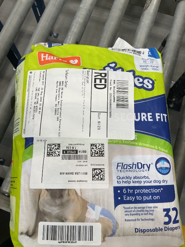Photo 1 of Hartz Disposable Dog Diapers, Size M, 32 Count