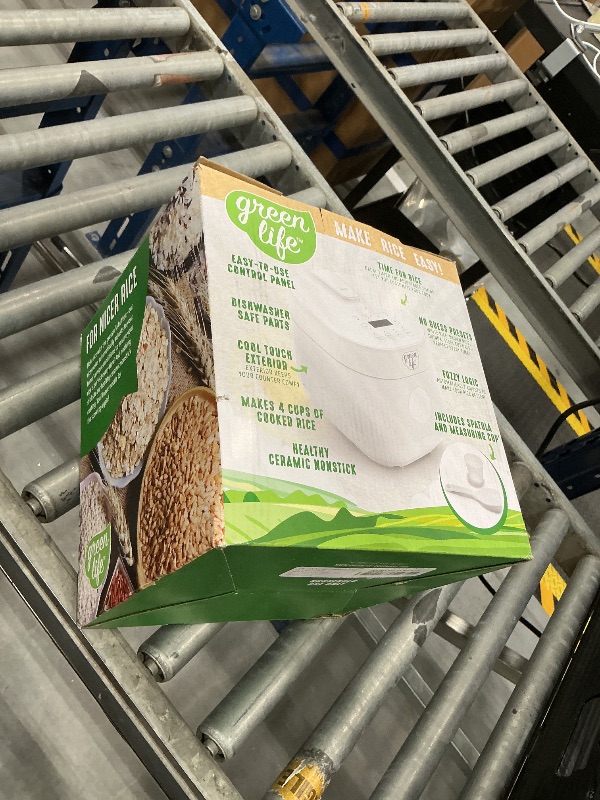 Photo 1 of GreenLife Digital Rice Cooker - 4-Cup Cooked, White