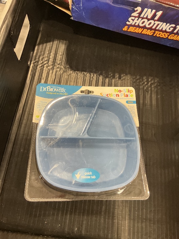 Photo 1 of Dr. Brown's No-Slip Divided Suction Plate - Blue