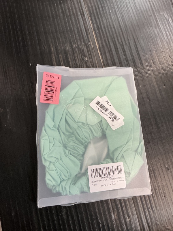 Photo 1 of Edoneery Shower Caps - Reusable Waterproof Green Bean One Size