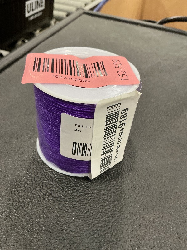Photo 1 of Fusiolux 0.8mm Purple String for Bracelet Making, 360 Ft Nylon Cord
