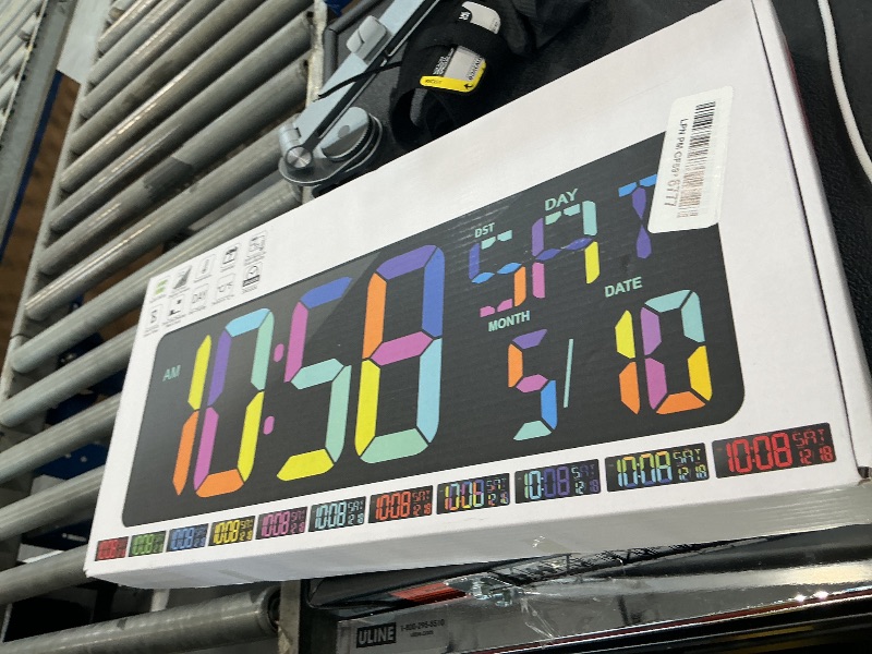 Photo 1 of 17.2" Large Digital Wall Clock 10 RGB Colors 9 Group Timer Remote Control